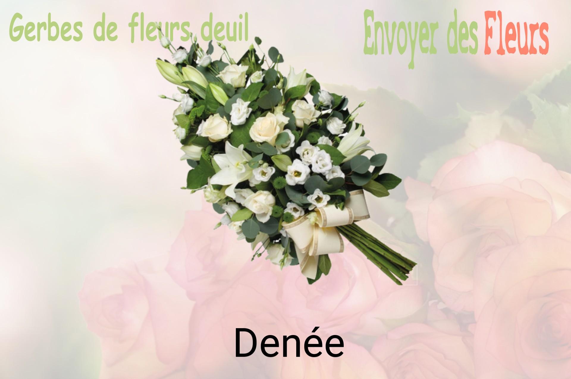 Gerbe de fleurs de deuil livrée à Denée